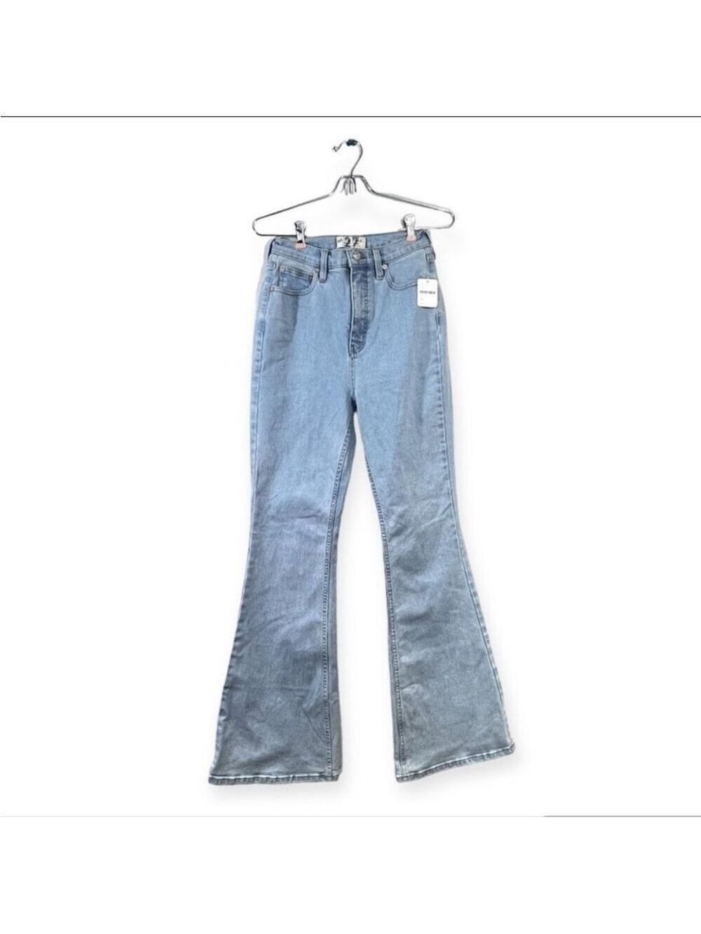 Free People We The Free CRVY Flair Leg High Rise Jeans Size 27 Light Wash New